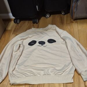 SHEIN Beige Panda Graphic Sweatshirt